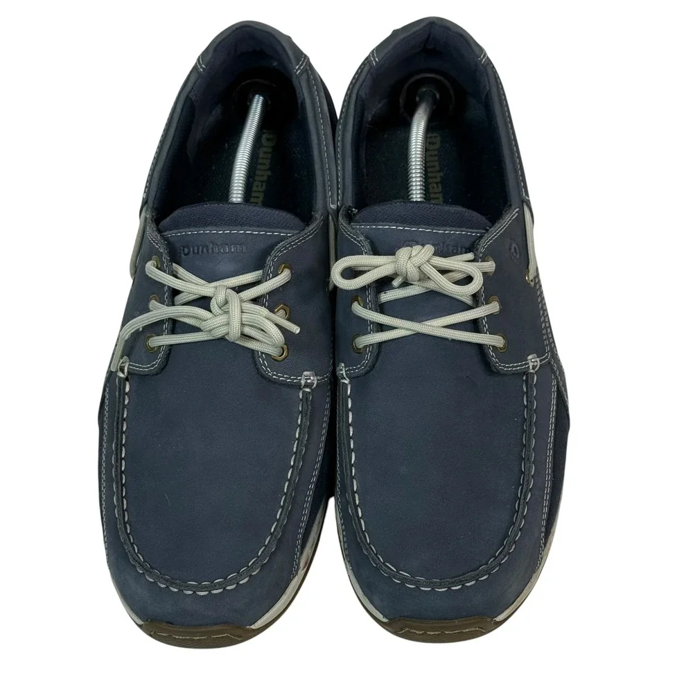 Dunham Captain Mens Boat Shoes Navy Blue Leather 13 XXW Extra Wide DHCAPTAIN